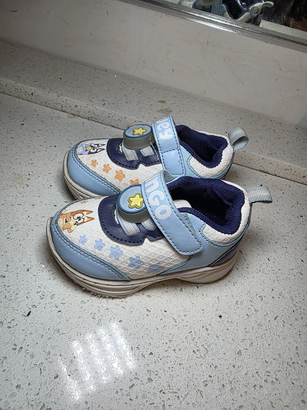 Bluey & Bingo Light Blue Kids Sneakers with Star Accent